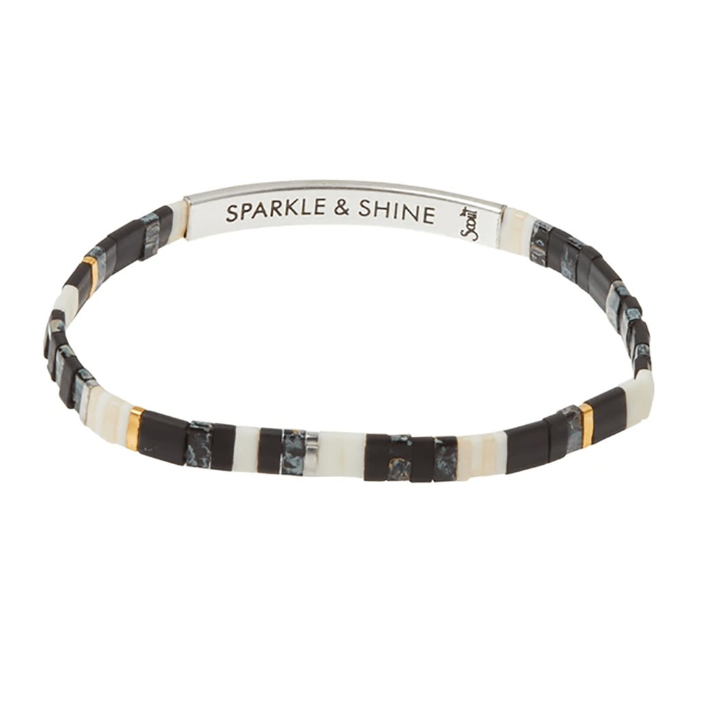 Scout Curated Wears  Good Karma Miyuki Bracelet | Sparkle & Shine - Raven/Silver