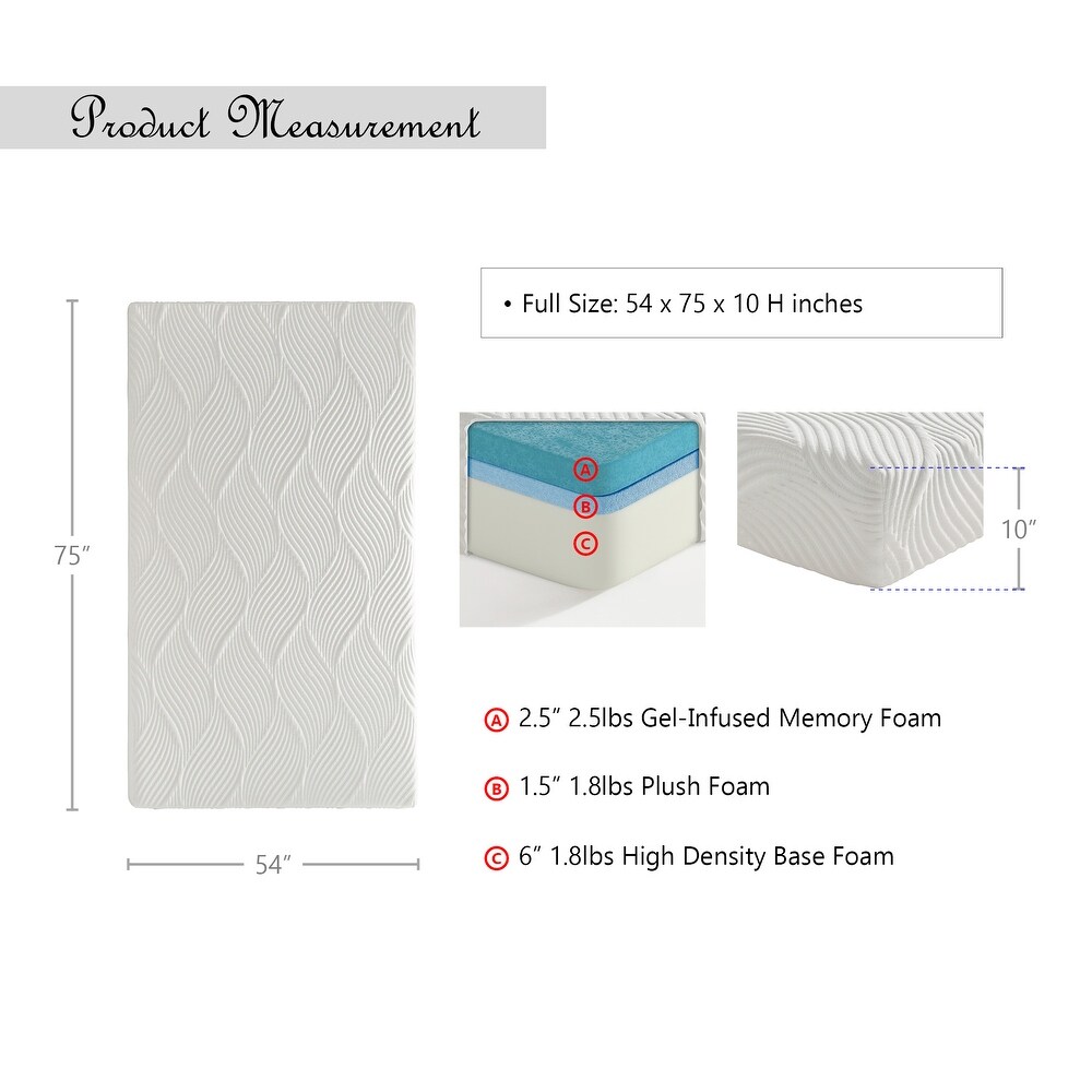 Forest 10 Inch Gel Infused Memory Foam Mattress