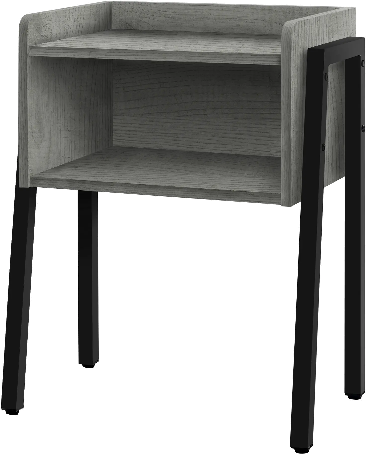 Industrial Grey Storage Cubby Accent Table