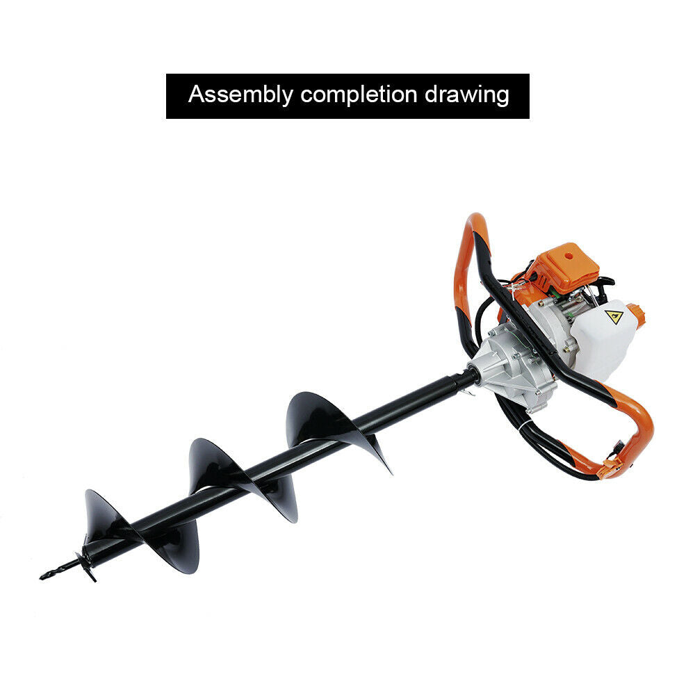 52cc Gas Powered Earth Auger Post Hole Digger Borer Fence Ground Drill 4