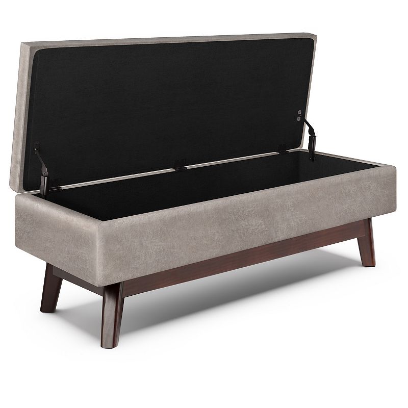 Simpli Home Owen Gray Rectangular Storage Ottoman