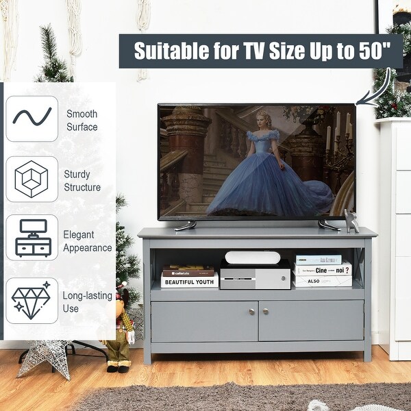 Wooden TV Stand Entertainment Center for TV up to 50