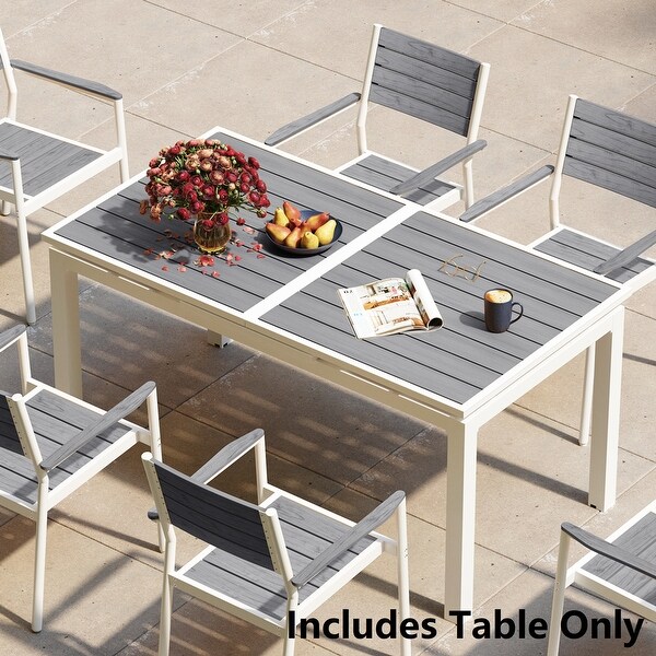 VredHom Outdoor Aluminum Dining Table 6Person Patio Expandable Table