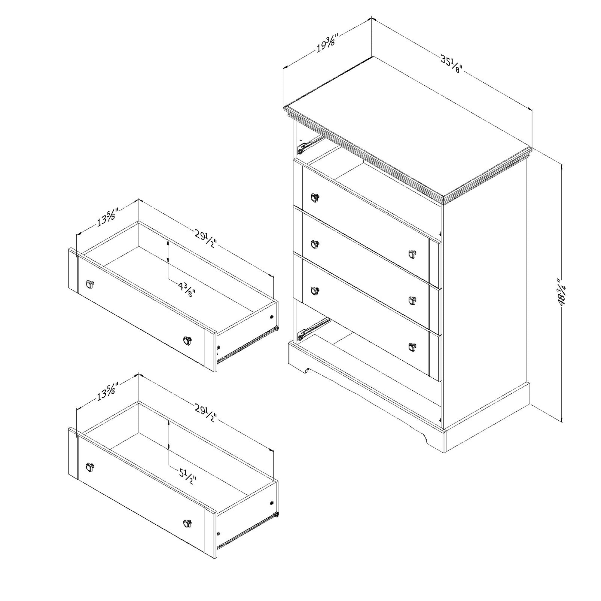 South Shore Avilla Cottage 5-Drawer Chest, Winter Oak