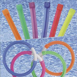 Kokido Dive Rings and Dive Stix Pool Toy Combo Pack 104-138-2