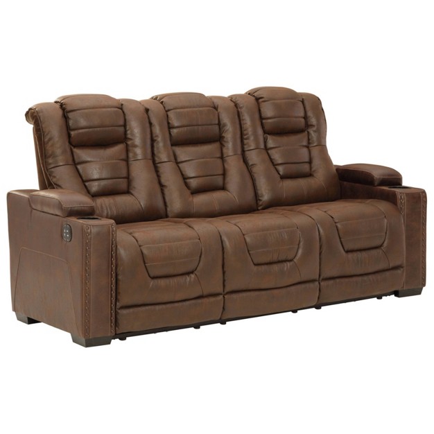 Owner x27 s Box Power Recliner Sofa With Adjustable Headrest Thyme Signature Design By Ashley