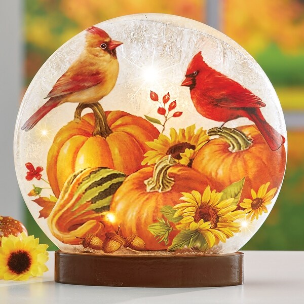 Seasonal Two Sided Design Cardinal Glass Light