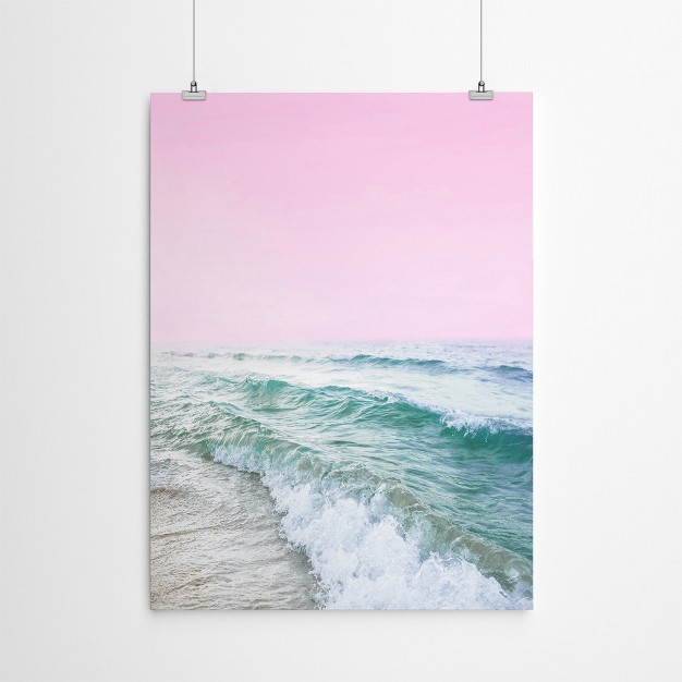 Americanflat Coastal Pink Sky Ocean By Sisi And Seb Poster Art Print