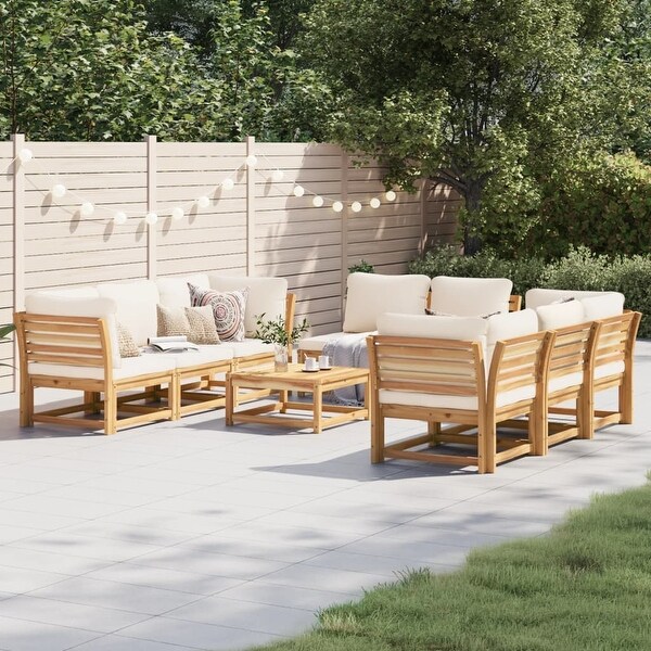 vidaXL Patio Sofa with Cushions 2Seater Outdoor Loveseat Solid Wood Acacia