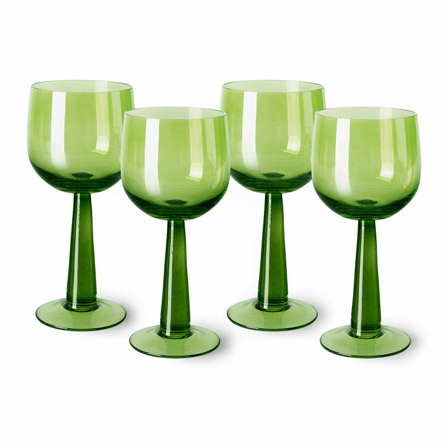 The Emeralds - Lime green wine glass tall (set of 4)