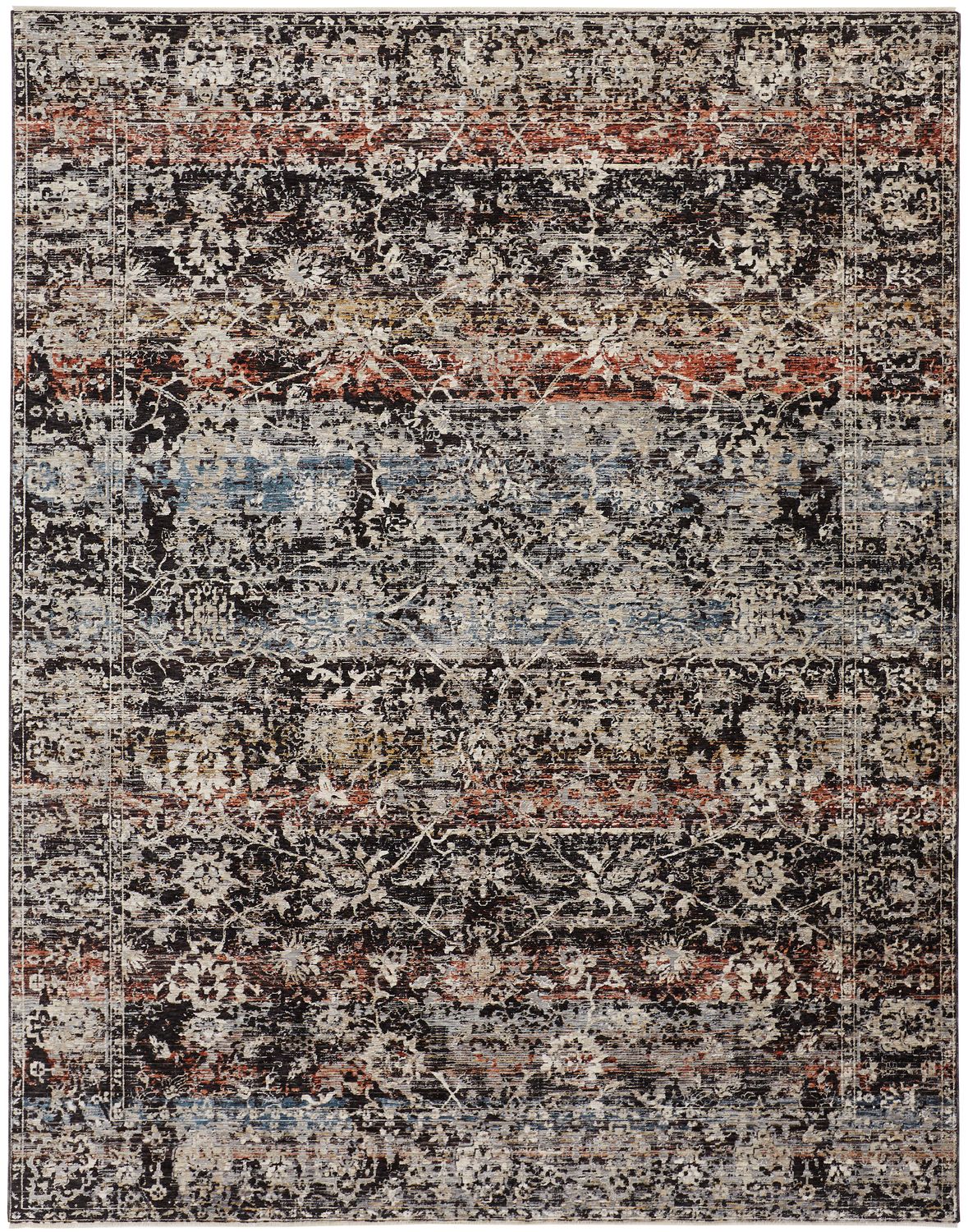 Ennis Blue and Gray Rug by BD Fine