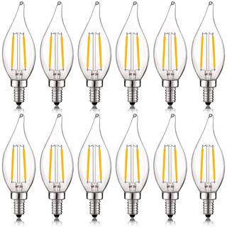 LUXRITE 40-Watt Equivalent CA11 Dimmable LED Light Bulbs UL Listed 2700K Warm White (12-Pack) LR21573-12PK