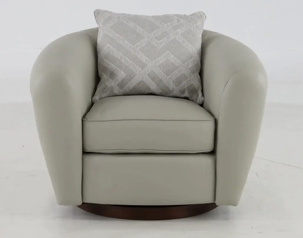 Bali Gray Leather Swivel Chair