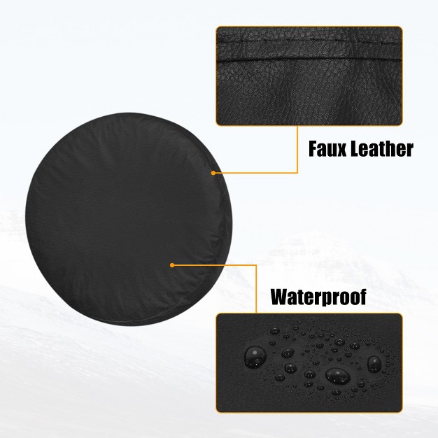 Unique Bargains Pvc Faux Leather Universal Waterproof Spare Tire Wheel Cover Black