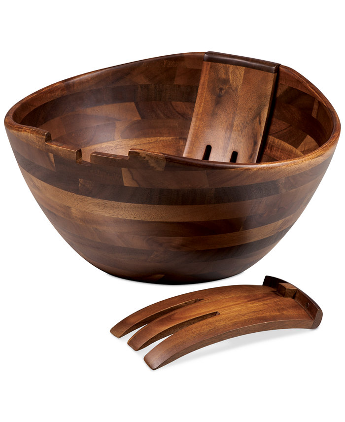 Picnic Time Heritage Collection by Fabio Viviani Acacia Wood 3-Piece Salad Set