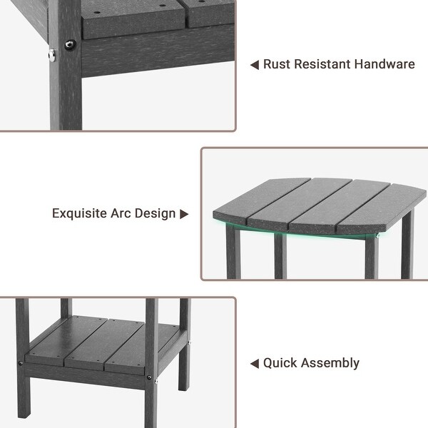 Outdoor Side Table for Adirondack Chairs，AllWeather Resistant HumidityProof Waterproof StainProof Accent Tables