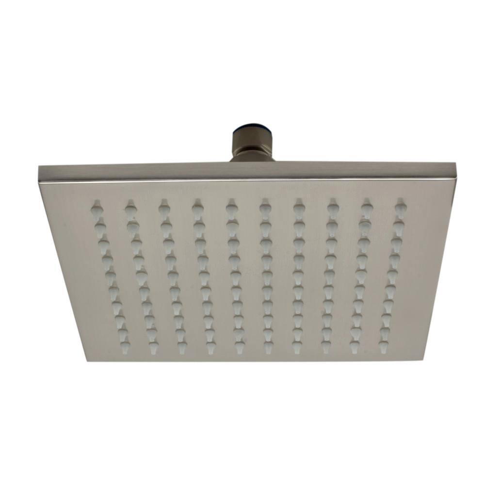 ALFI BRAND 1-Spray 8 in. Single Ceiling Mount Fixed Rain Shower Head in Brushed Nickel LED8S-BN