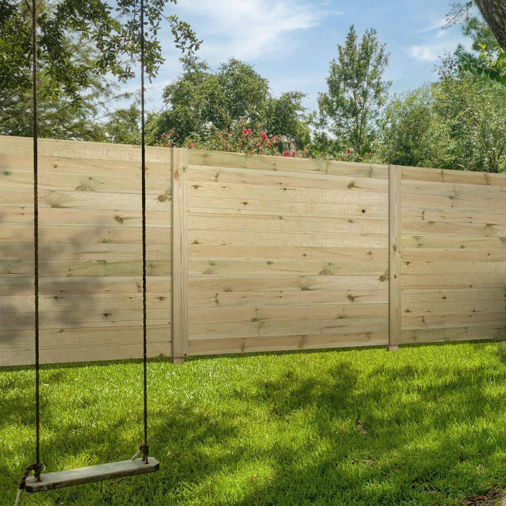 Outdoor Essentials 6 ft. x 8 ft. Pressure-Treated Parana Pine Wood Flat Top Horizontal Privacy Fence Panel 494029