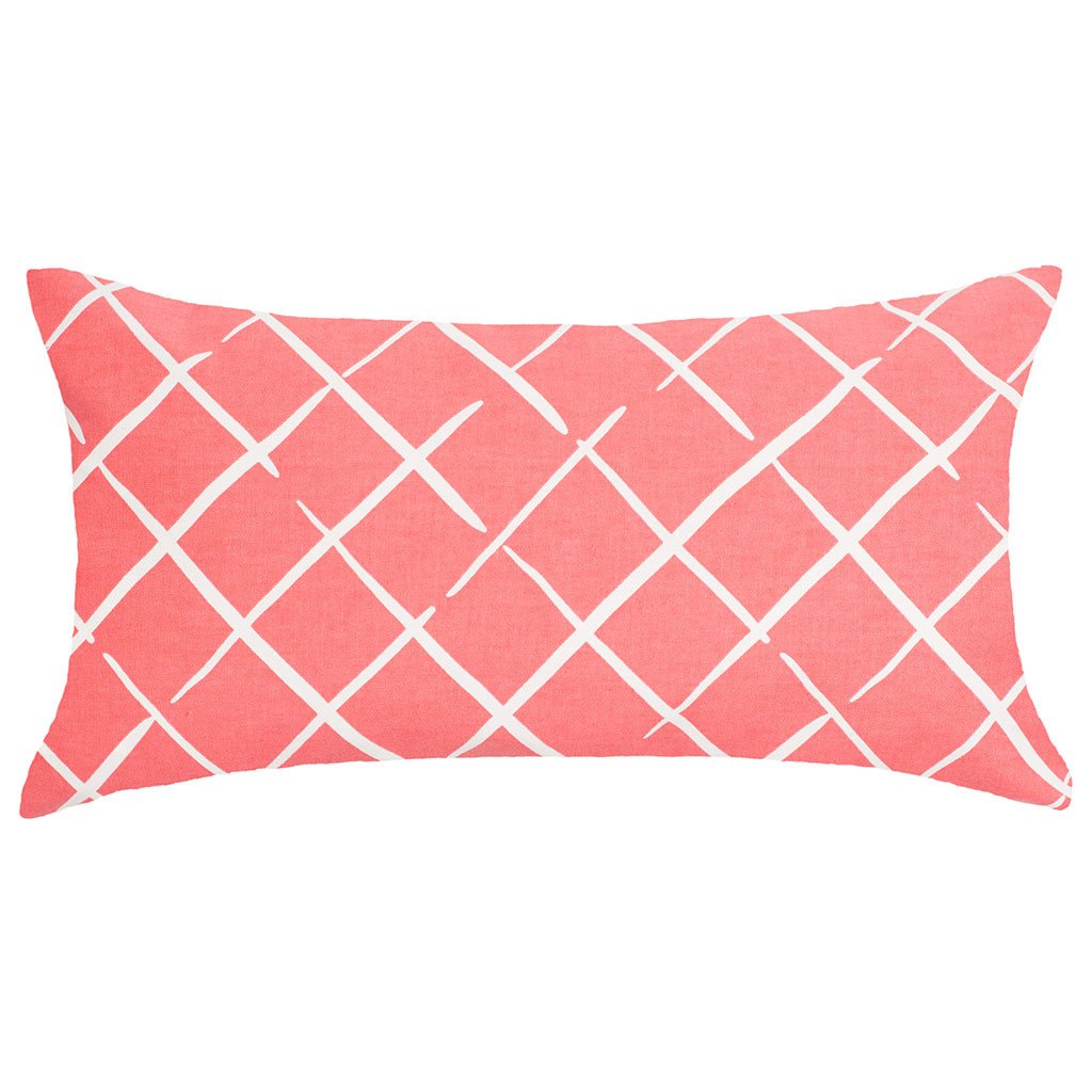 Coral Diamonds Throw Pillow