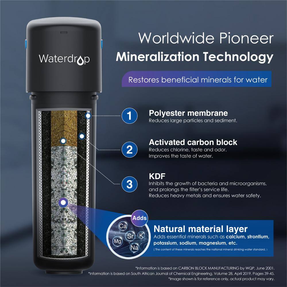 Waterdrop 8000 Gal. Remineralization Under Sink Water Filter System with Dedicated Faucet B-WD-10UB-MZ