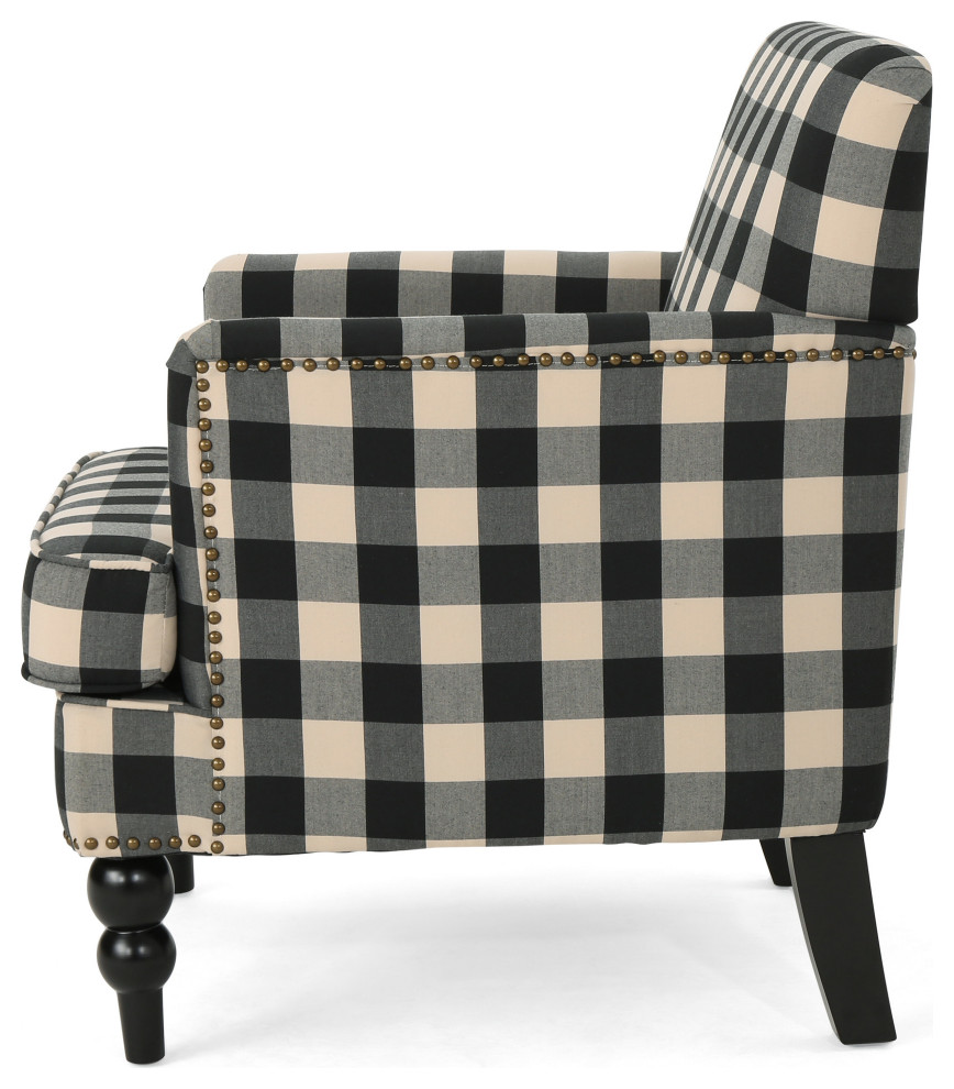 GDF Studio Eve Tufted Fabric Club Chair   Farmhouse   Armchairs And Accent Chairs   by GDFStudio  Houzz