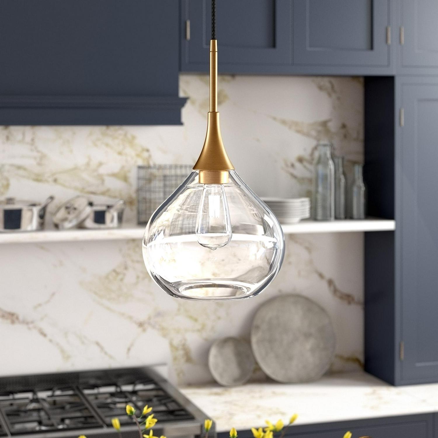 EvelynandZoe Mid-Century Modern Pendant with Clear Glass Shade