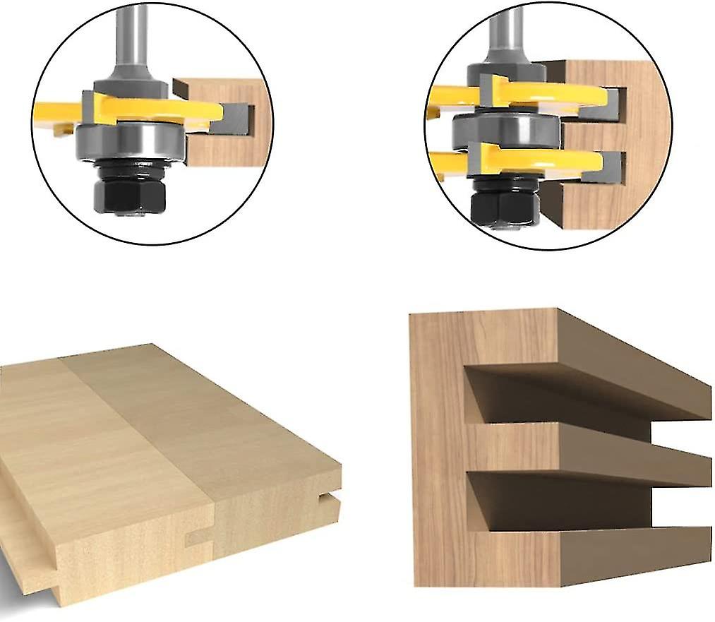 8mm Shank Matched Tongue And Groove Cutter Set 3 Teeth T Shape Wood Cutter Cutter Woodworking Tool