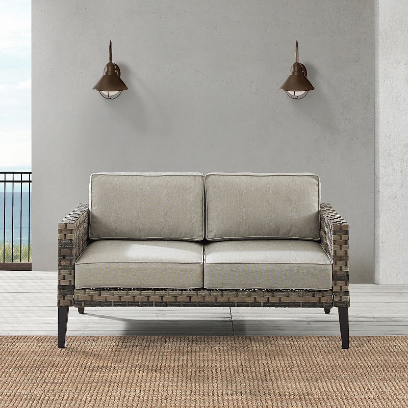 Crosley Prescott Patio Wicker Loveseat Couch