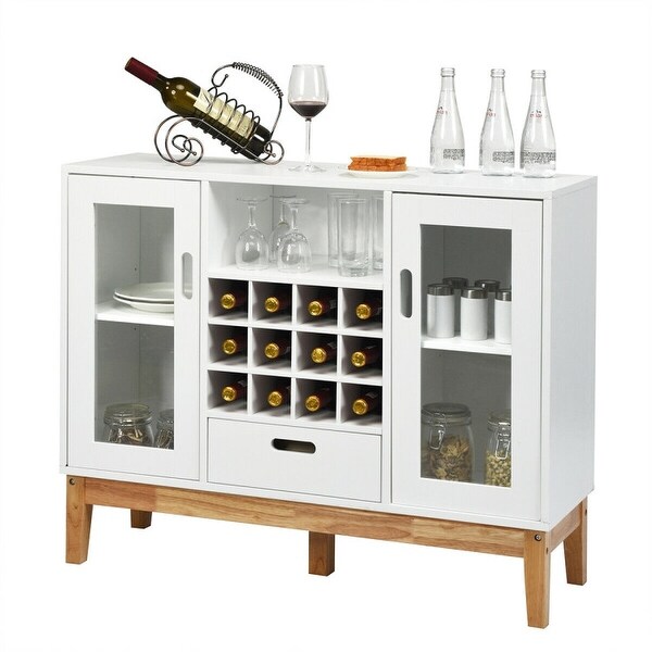 Wood Wine Storage Cabinet Sideboard Console Buffet Server - 39.5