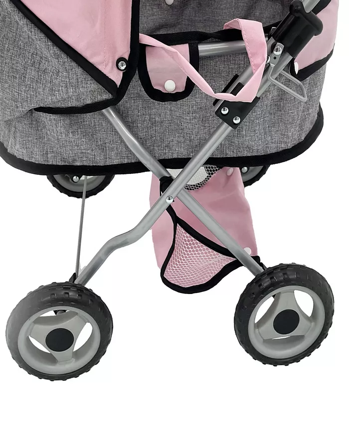 DIMIAN Bambolina Doll Pram Adjustable Canopy Kids Pretend Play