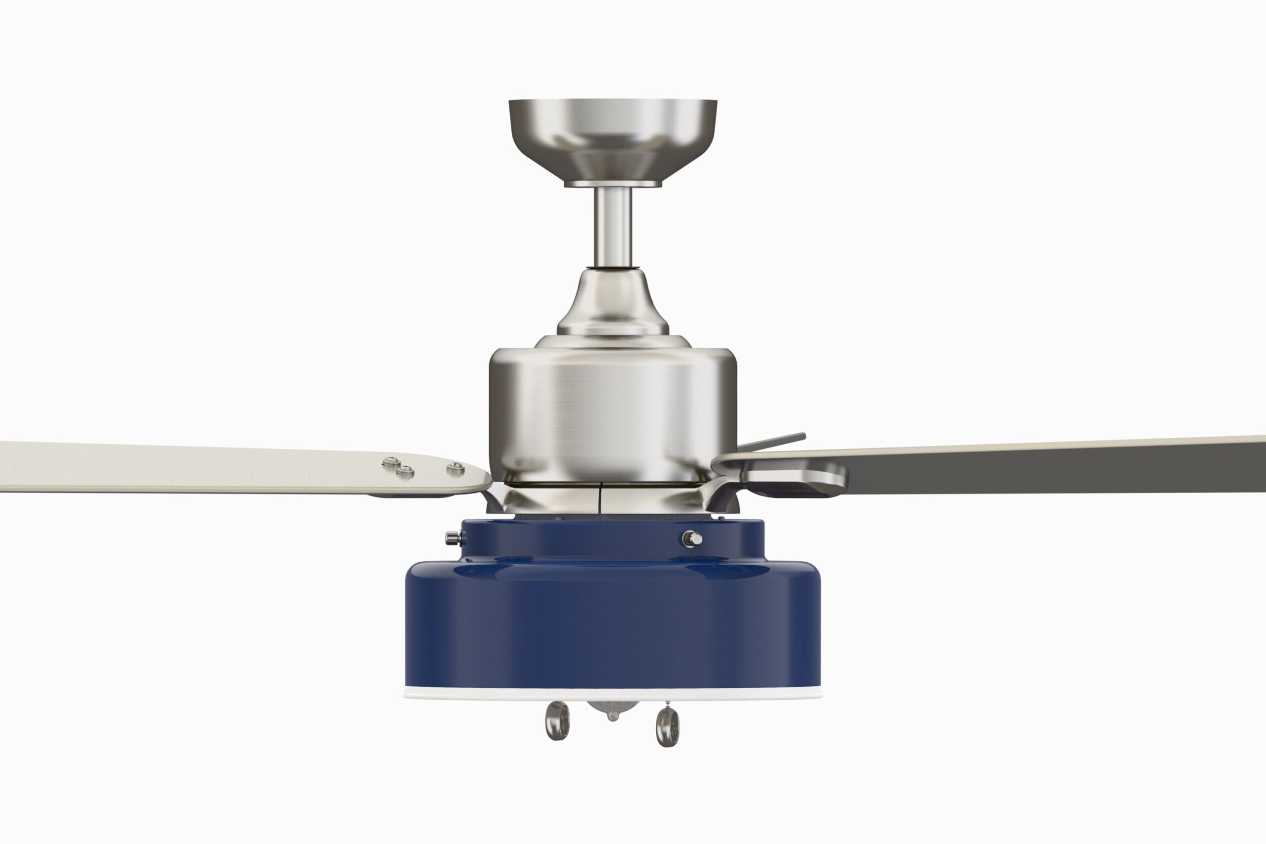 Fanimation Studio Collection Navy 52-in Brushed Nickel LED Indoor Ceiling Fan with Light (3-Blade)