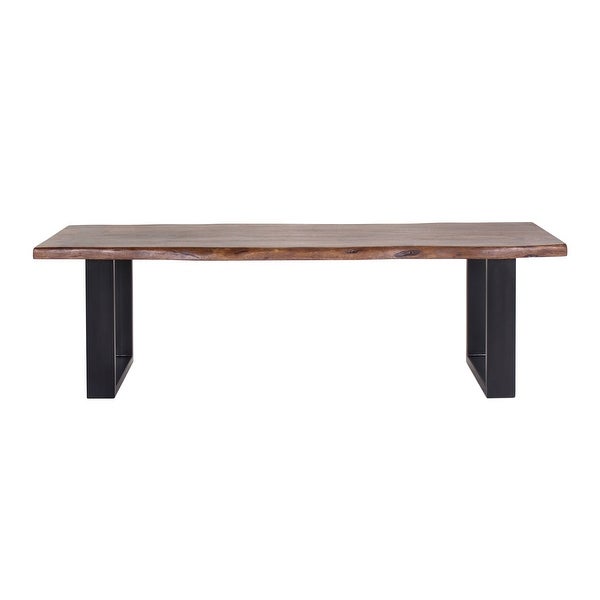 Jessore Handmade Live Edge Acacia Wood and Iron Dining Bench