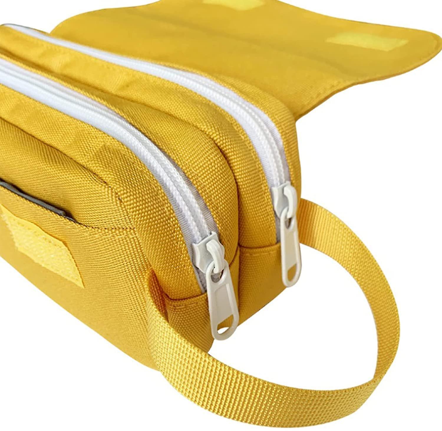 Veeki Pencil Bag Pen Case， Large Capacity Stationery Pouch Pencil Holder Desk Organizer With Double Zipper， Portable Pencil Pouch For Office  (yellow)