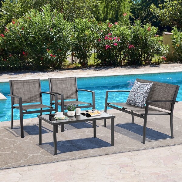 Futzca 4Piece Outdoor Patio Furniture Set，Textilene Bistro Patio Set