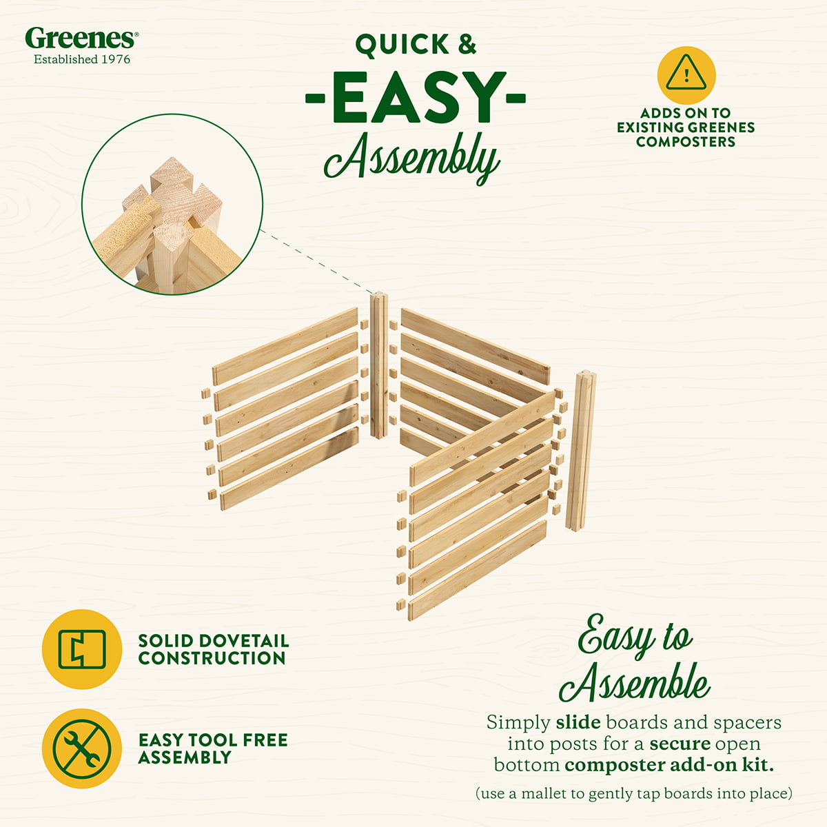 Greenes Fence Cedar Wood Composter Add-On Kit 36" x 36" x 31"