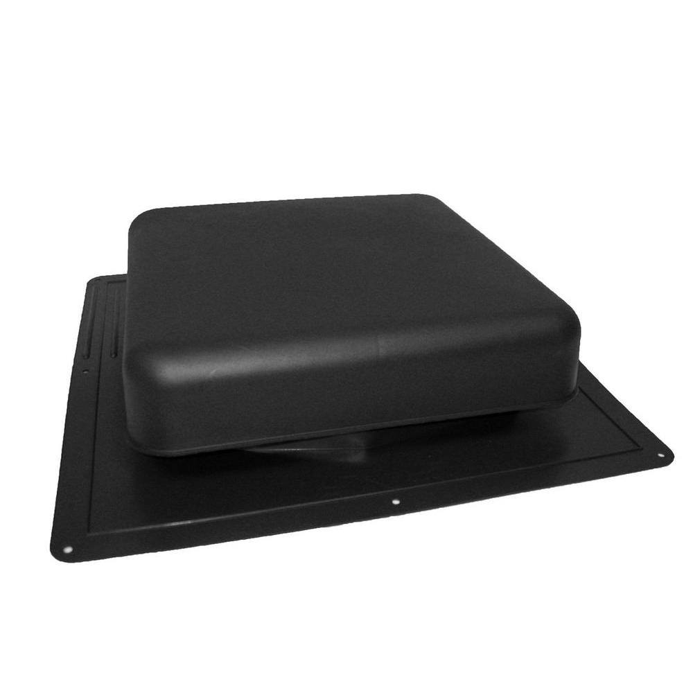 Master Flow 60 sq. in. NFA Resin Square-Top Roof Louver Static Vent in Black RT65BL