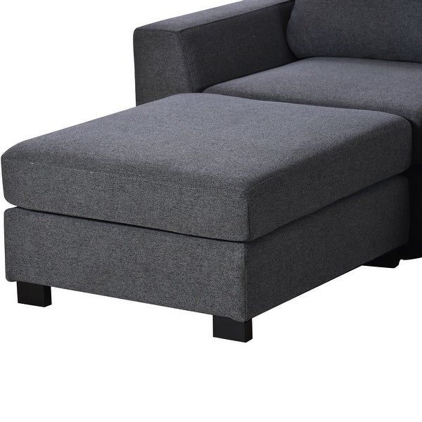 3 Pieces Sets U-shaped Sofa Chaise Sectional Sofa Convertible Modular Sofa Bed