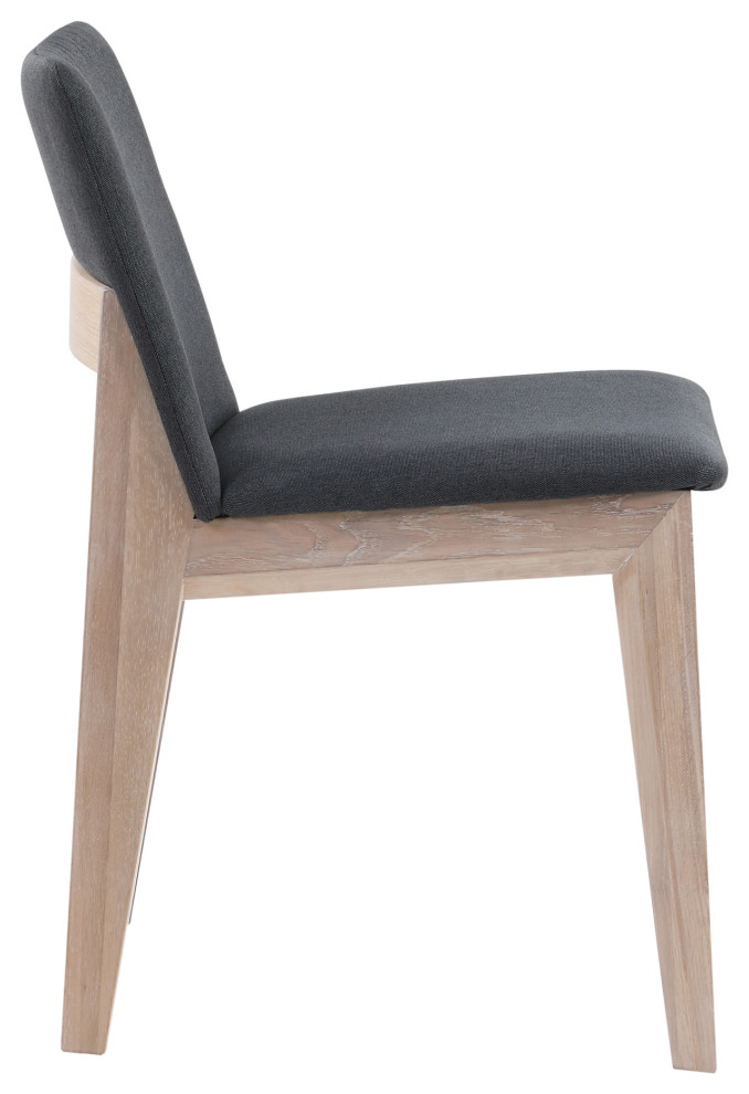 Deco Oak Dining Chair Dark Gray  Set of 2   Midcentury   Dining Chairs   by Moe  x27s Home Collection  Houzz