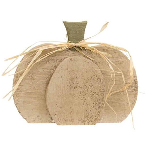 Handcrafted Rustic Wooden Tan Pumpkin Decor