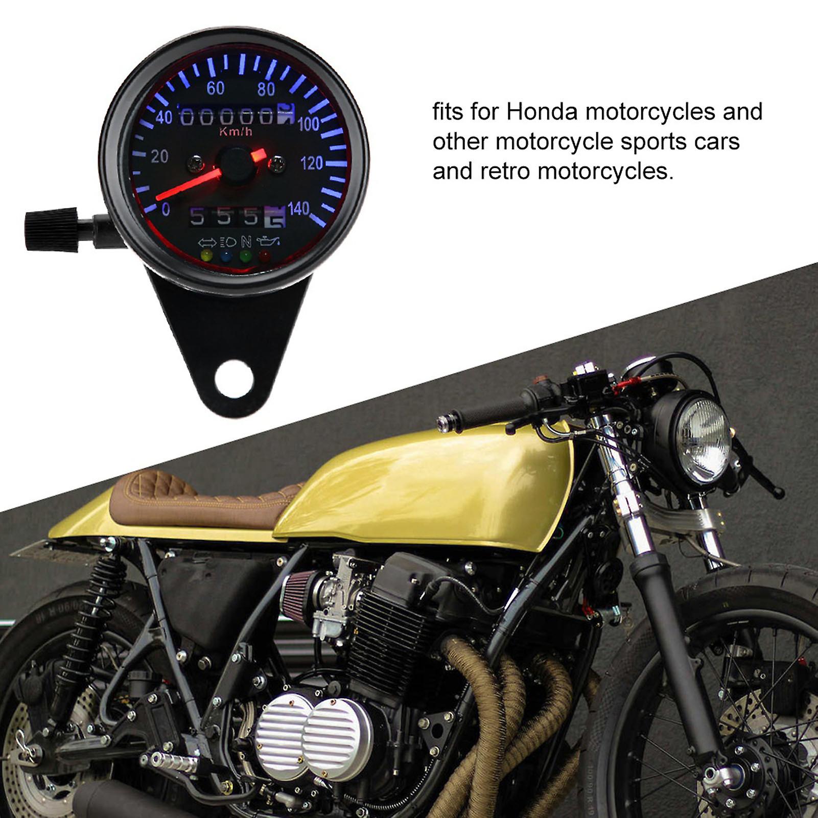 Led Backlight 12 V Motorcycle Dual Odometer Speedometer Gauge Kit Cafe Racer