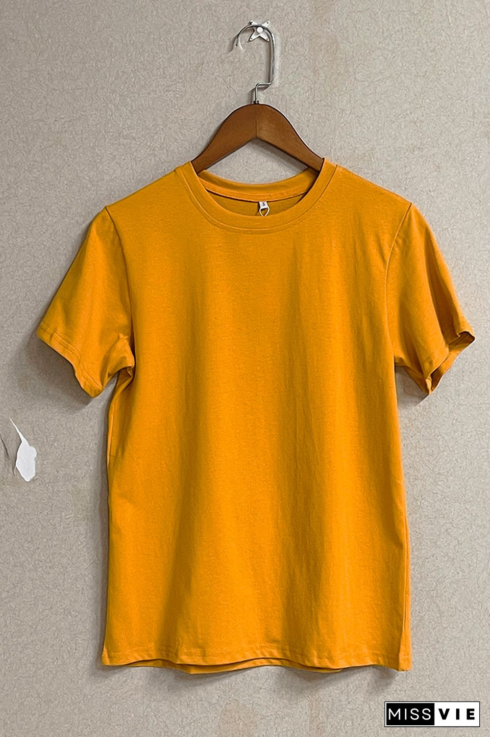 Solid Color O-neck Short Sleeve Tee Wholesale