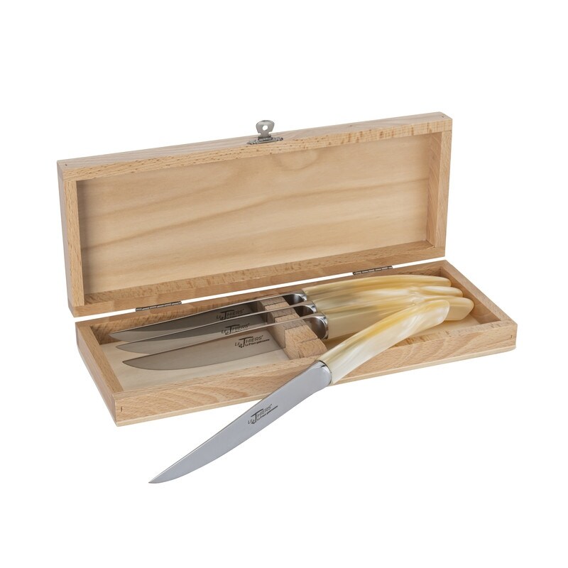 Au Nain Le Thiers Steak Knives with Champagne Handles  Set of 4