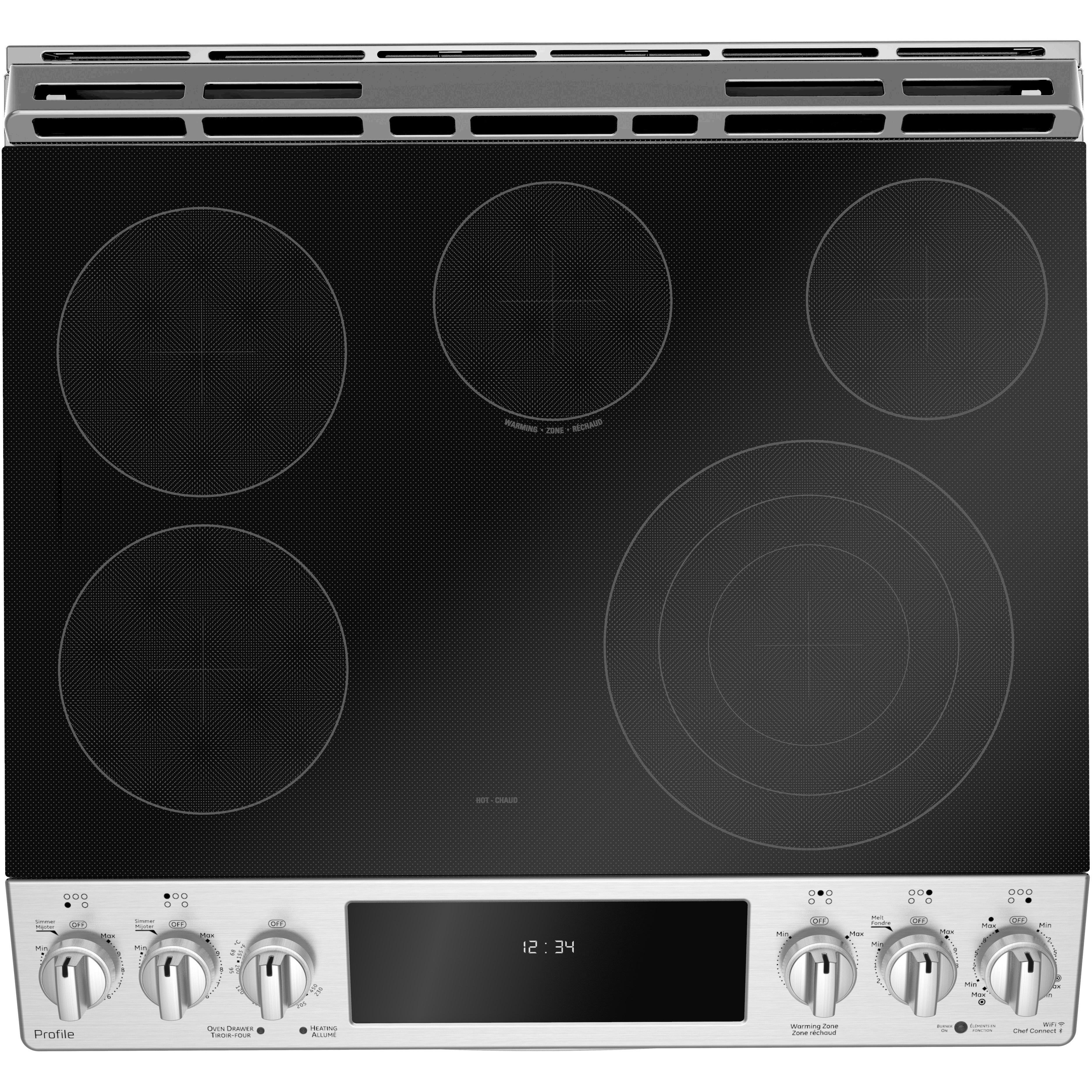 GE Profile 30-inch Slide-in Electric Range with True European Convection Technology PCS940YMFS