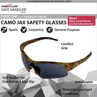 Safe Handler Black Camo Jax Anti-Scratch Safety Glasses (4-Pairs) SH-CXSG-BKLCMT-ES23-4