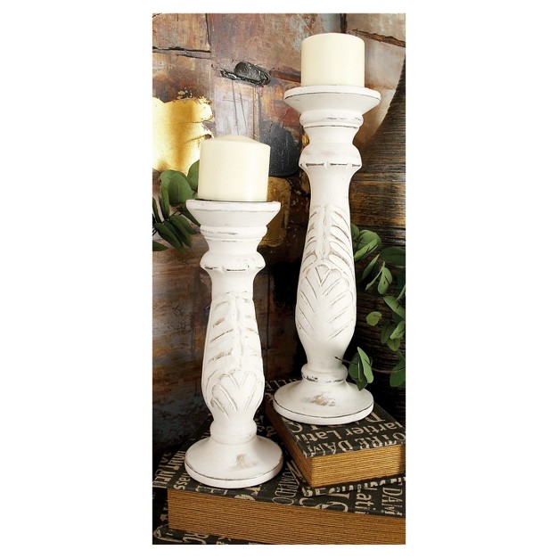 Traditional Candle Holder Set Of 3 White Olivia amp May