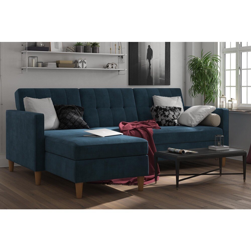 DHP Hartford Chenille Storage Sectional Futon