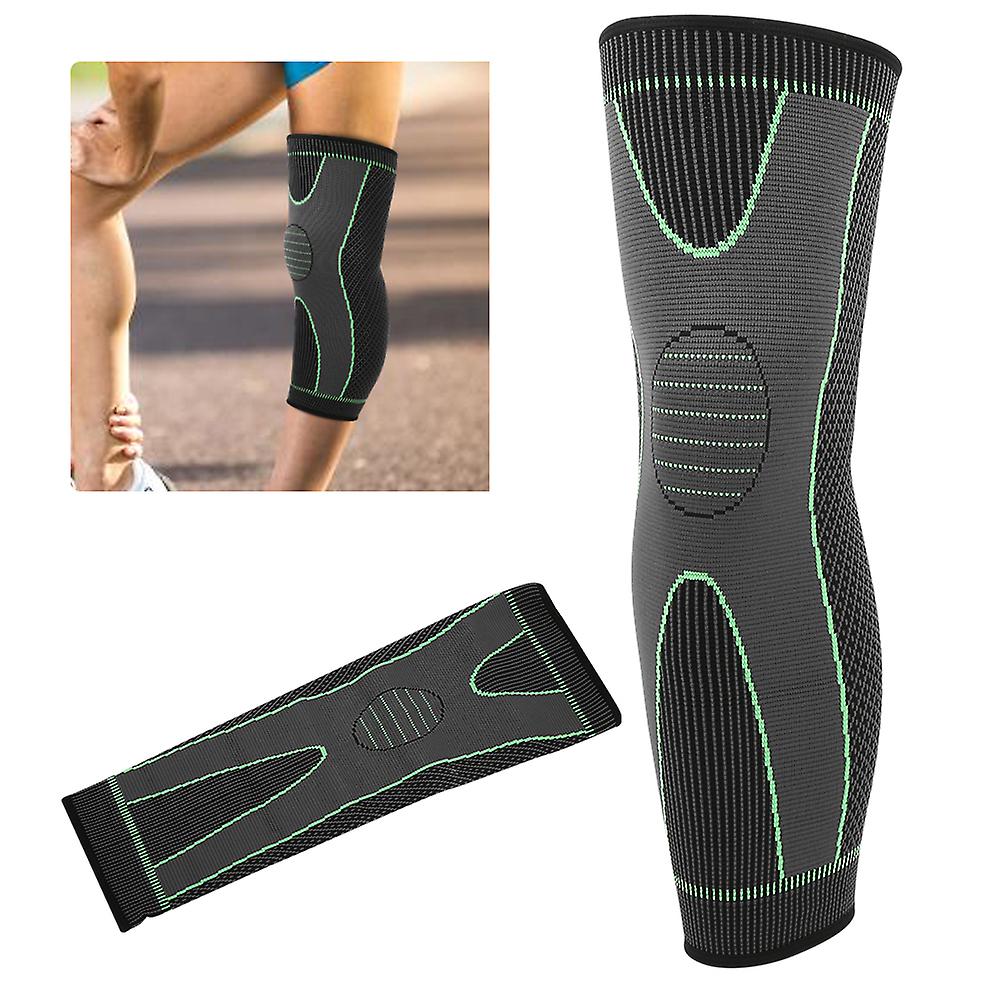 1pcs Black Green Knitting Warm Lengthen Elastic Sports Knee Pad Guard Leg Sleeve Kneepadl