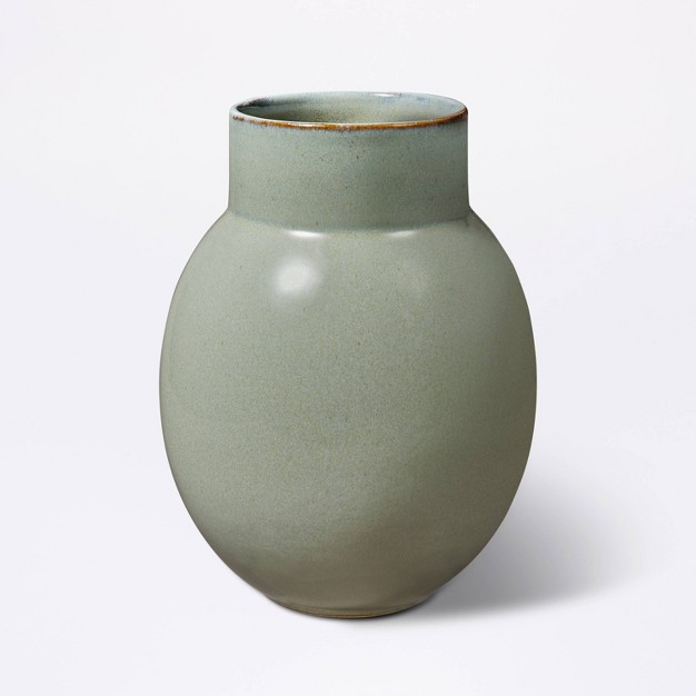 Round Ceramic Vase Green Designed With Studio Mcgee