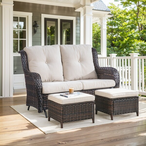 Outdoor Glider Sofa with Ottoman