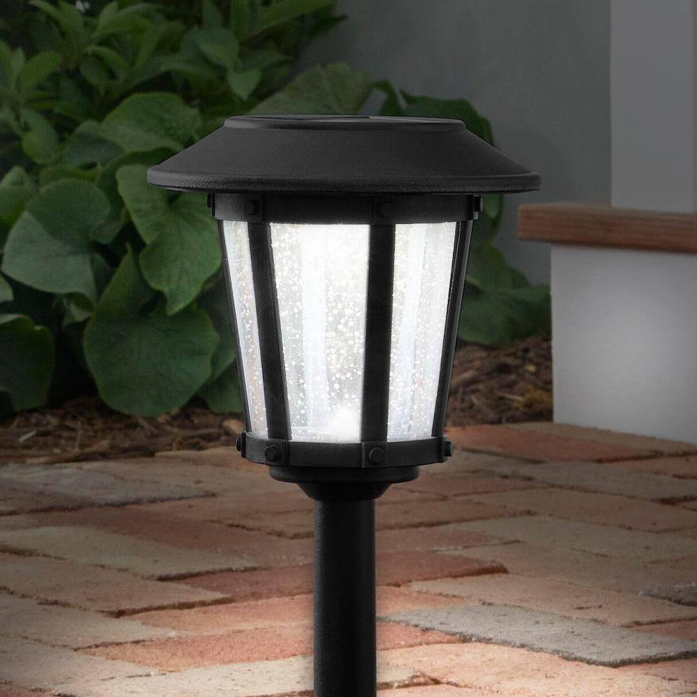 Hampton Bay Old World Solar Gray Integrated LED Path Light (4-Pack) 50200